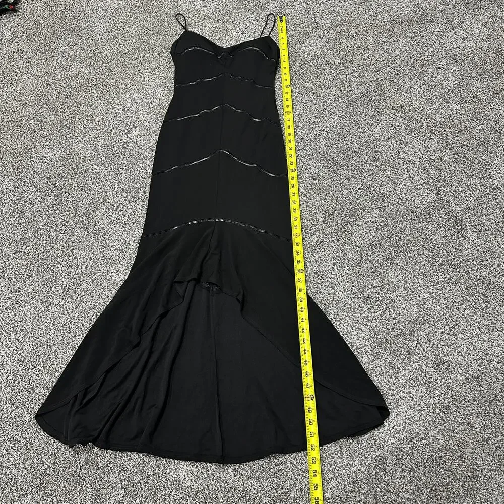 DAVID MEISTER Black Spaghetti Strap Padded Black Dress, Size 4 - Picture 9 of 11